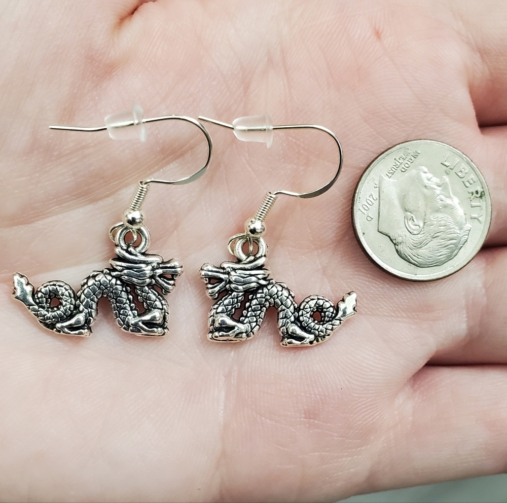 Silver Dragon Earrings